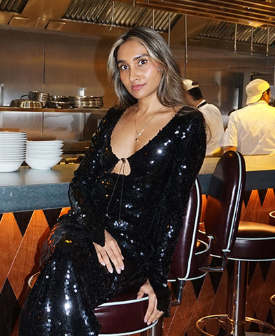 Eshita Kabra-Davies In Black Rotated Dress