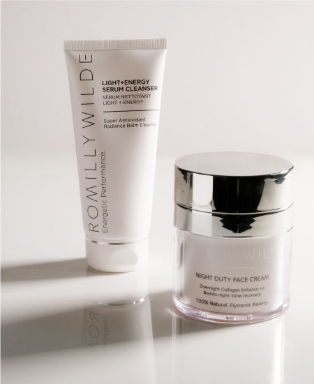 Cleanser And Night Cream Casting Shadows On White Surface